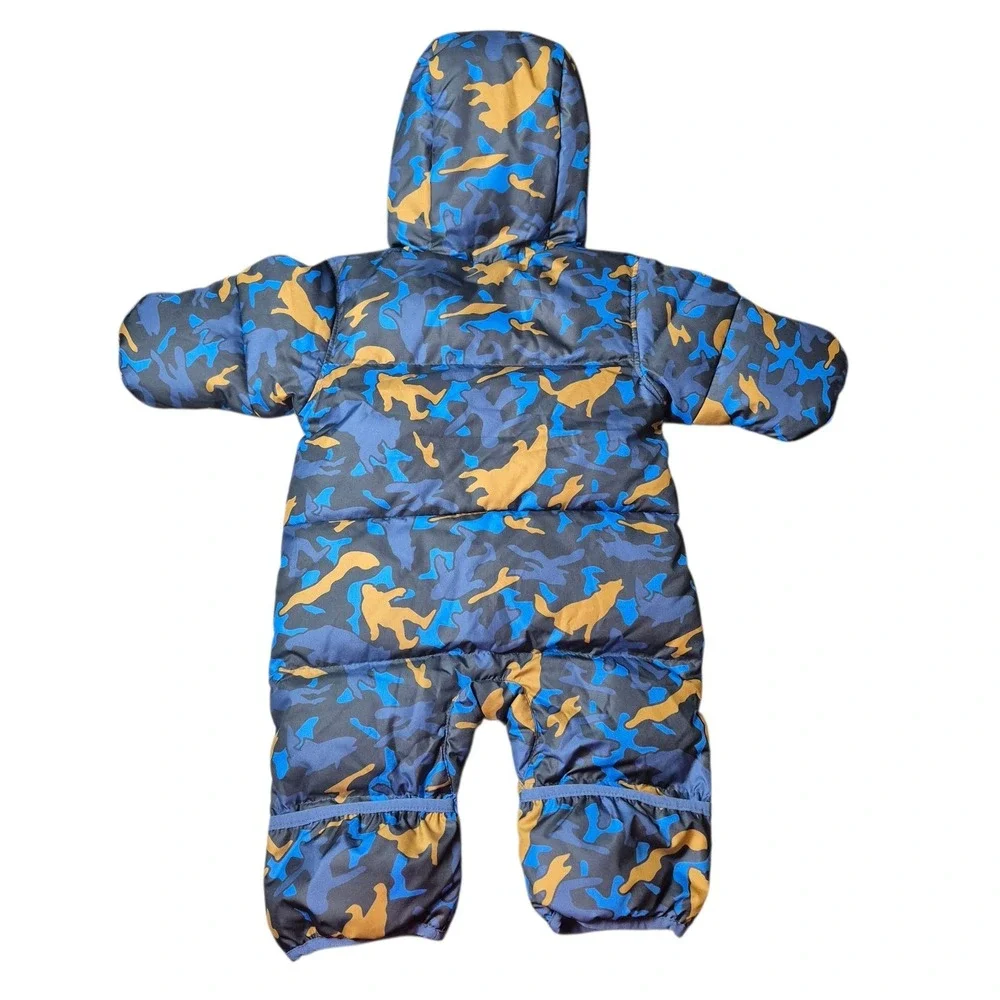 Columbia Infant Boys 0-3 Months Duck‎ Down Hooded Bunting Snowsuit Camo Blue